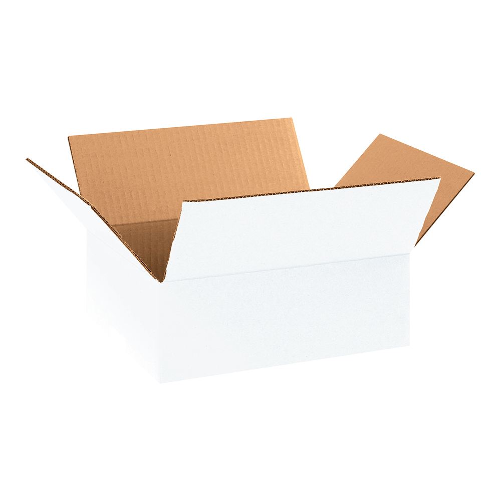 11 1/4 x 8 3/4 x 4" White Corrugated Boxes